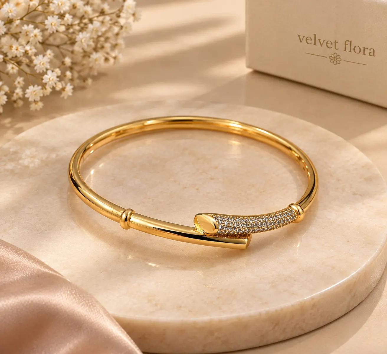 Gold Nail Bangle