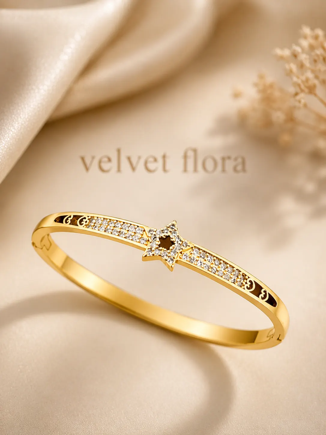 Gold Star Crystal Bangle